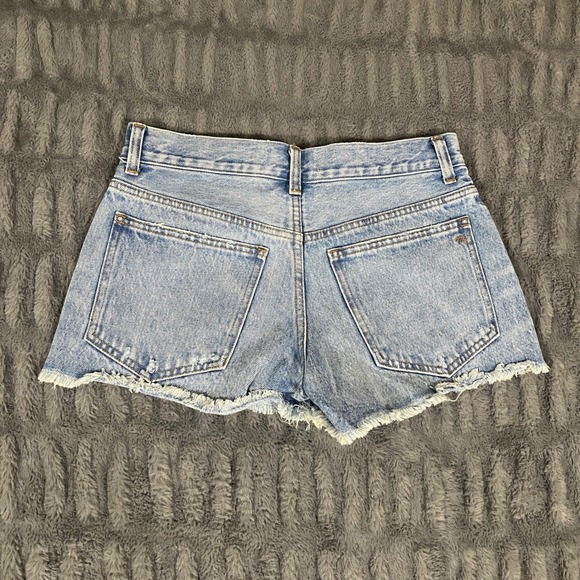 Madewell The Low Rise Boyfriend Short Denim Distressed Frayed Hem Size 24 - Picture 2 of 11